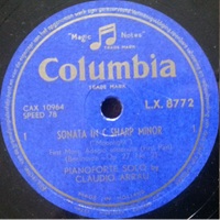 Columbia : Arrau - Beethoven Sonata No. 14